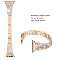 Pulseira de aço inoxidável - pulseira de cristal para Apple Watch 6/5/4/3/2