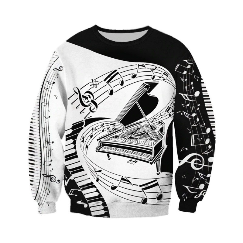 Notas musicais - jumper - capuz - zíper