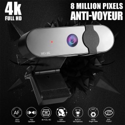 HD 4K 2K Câmera Web - 1080P - PC - computador - autofoco - USB - microfone