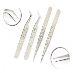 Tweezers - dobra - reta - aço inoxidável