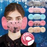 2 em 1 - máscara facial / earmuffs - impressão de renda floral