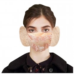 2 em 1 - máscara facial / earmuffs - impressão de renda floral