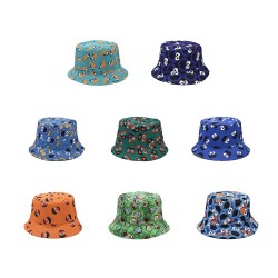 Vintage - impresso chapéu de pesca - reversível - unisex