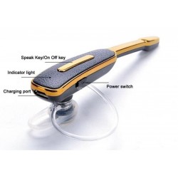 Mini - Bluetooth ear-hook - handsfree - leather earphone with microphone - noise cancellingEar- & Headphones