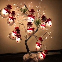 Cordas com bonecos de neve - luzes decorativas de árvore de Natal LED