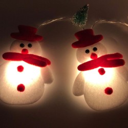 Cordas com bonecos de neve - luzes decorativas de árvore de Natal LED