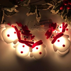 Cordas com bonecos de neve - luzes decorativas de árvore de Natal LED