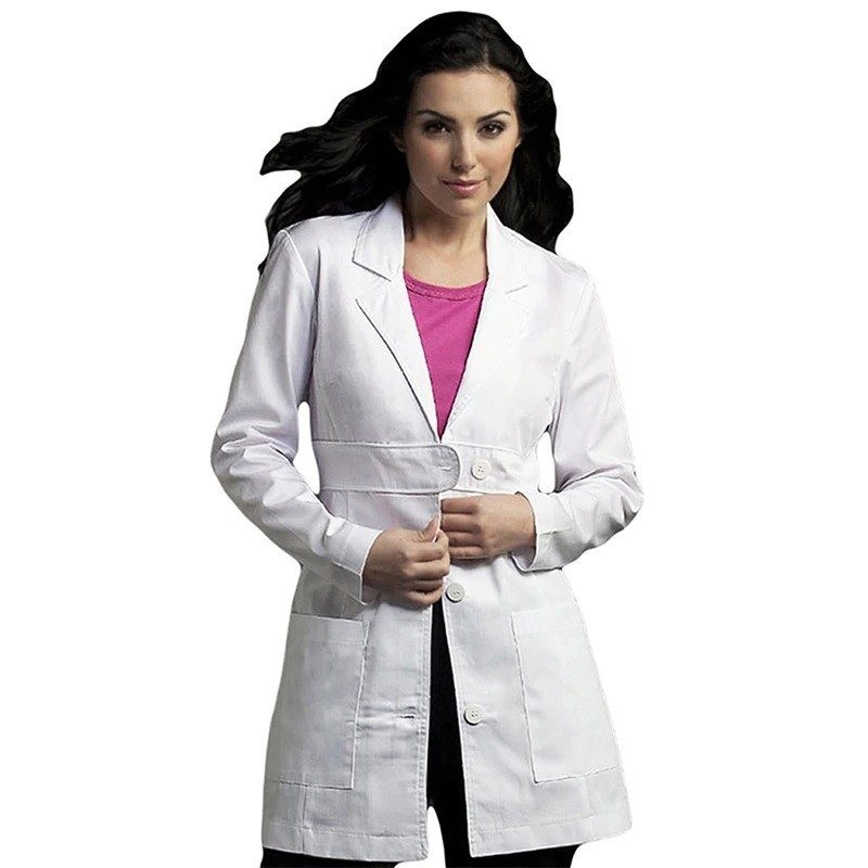 Casaco de trabalho de longa duração branco - spa / salões de beleza / hospital