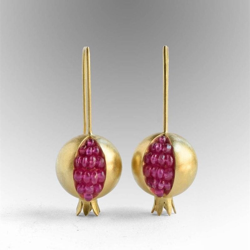 Ouro / prata romã - brincos elegantes