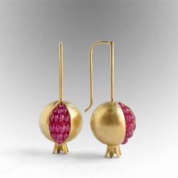 Ouro / prata romã - brincos elegantes