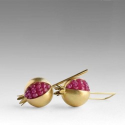 Ouro / prata romã - brincos elegantes