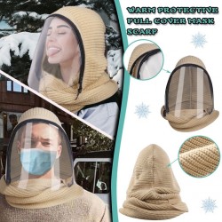 Máscara transparente de cara cheia com cachecol e zíper