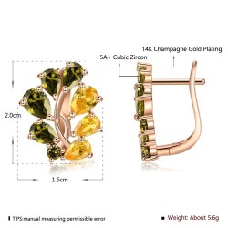 Olive tree color zircon - luxurious earringsEarrings
