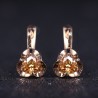 Brincos com flor e cristal amarelo - ouro rosa