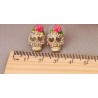 Crystal skull with rose - small earringsEarrings