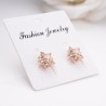 flocos de neve de cristal - brincos de ouro rosa