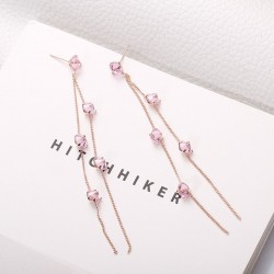 Tassels com cristais - brincos longos