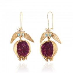 romã de ouro - brincos dangle