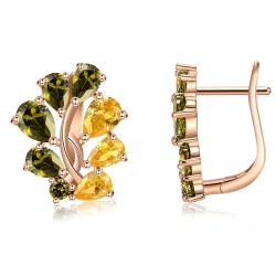 zircon cor da árvore viva - brincos luxuosos