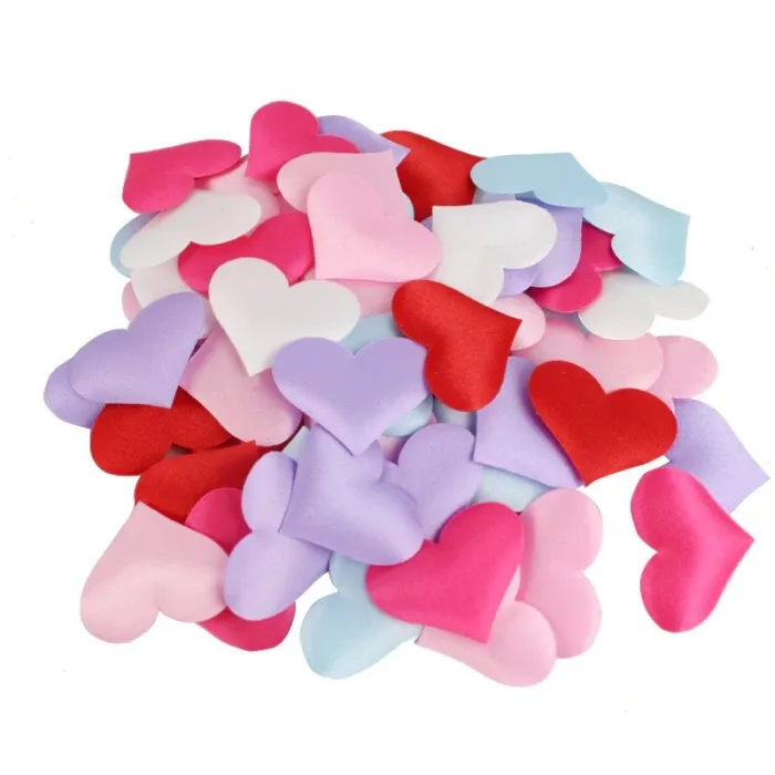 Satin hearts petals - confetti - weddings / tables / beds / Valentine's decoration - 100 pieces - 35mmValentine's day