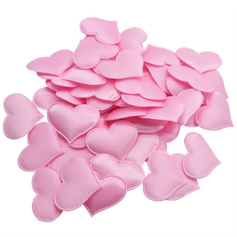 Pétalas de corações de cetim - confetti - casamentos / mesas / camas / decoração de Valentim - 100 peças - 35mm
