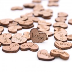 Mini corações de amor de madeira - decoração - 100 peças