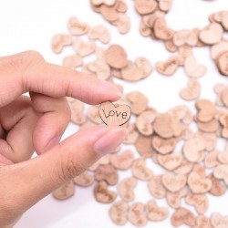 Mini corações de amor de madeira - decoração - 100 peças