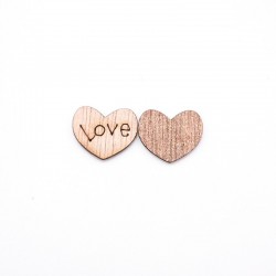 Mini corações de amor de madeira - decoração - 100 peças