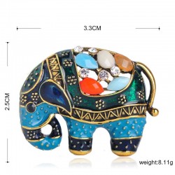 elefante Tailândia com cristais - broche