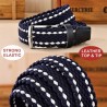 Braided elastic belt - leather - unisexBelts