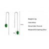 Long silver earrings with green zirconiaEarrings