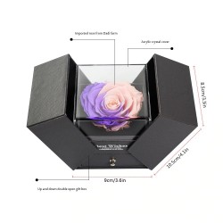 Elegante caixa de jóias com rosa - Dia dos Namorados / presente de casamento