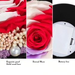 Preserved eternal rose - glass box with light - Valentine's day / wedding giftValentine's day