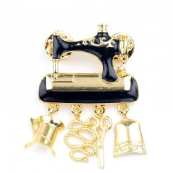 Black sewing machine - pin - broochBrooches