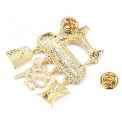 Black sewing machine - pin - broochBrooches