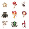 Parrotes - libélula - sapo - flor - bailarina - broche de cristal