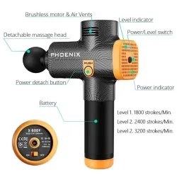 Phoenix A2 - arma de massagem - relaxamento muscular - alívio da dor - massageador de corpo completo