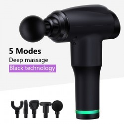 Pistola de massagem - relaxamento muscular profundo - alívio da dor - 5 cabeças massagista com saco de armazenamento