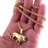 Colar na moda com leão - ouro
