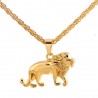 Colar na moda com leão - ouro