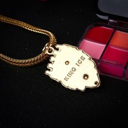 Crowned lion pendant - gold necklaceNecklaces