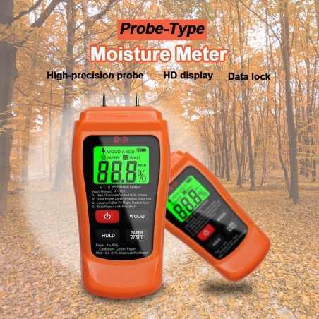 MT-18 - orange - digital tester - wood / paper moisture meter - wall moisture sensor - testerElectronics & Tools