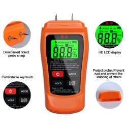 MT-18 - orange - digital tester - wood / paper moisture meter - wall moisture sensor - testerElectronics & Tools