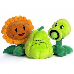 plantas de zumbis - ervilhas - girassol - squash - brinquedos de pelúcia - 30cm
