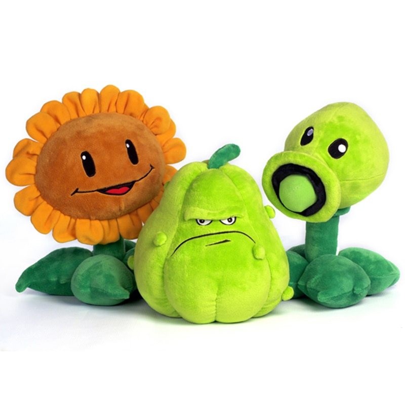 plantas de zumbis - ervilhas - girassol - squash - brinquedos de pelúcia - 30cm