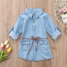 Buttoned up long sleeve shirt - mini denim dress for girlsKids