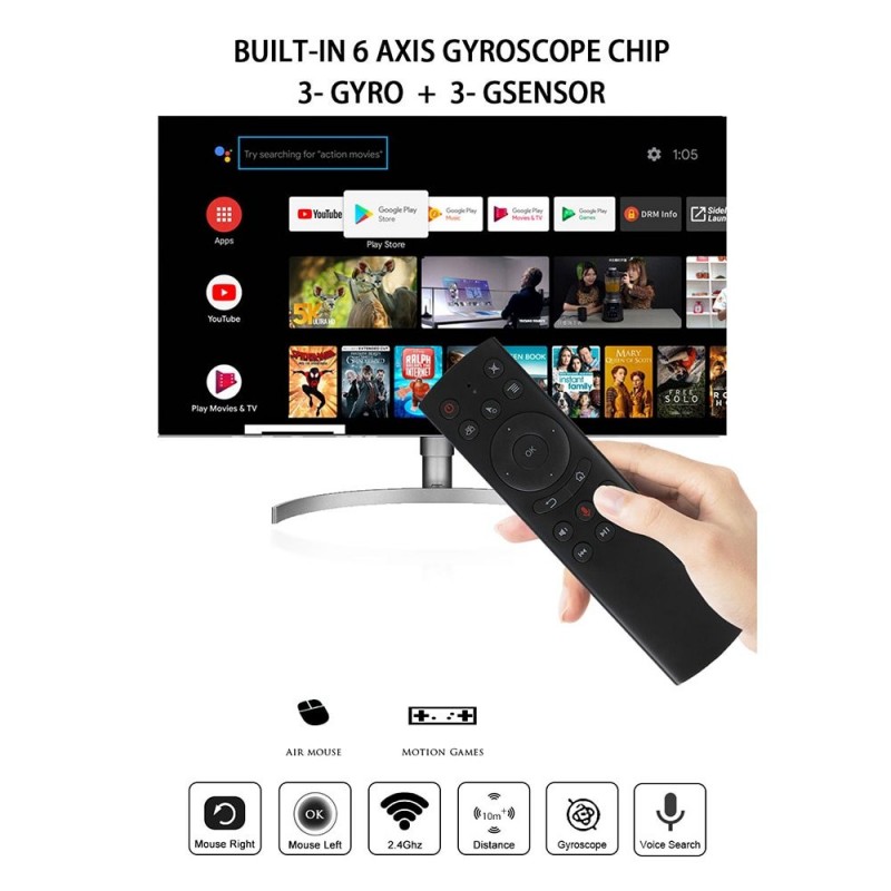 G20S - 2.4G - wireless air mouse - gyro - voice control - mini keyboard - remote control for PC Android TV BoxMouses G20S - 2.4G - wireless air mouse - gyro - voice control - mini keyboard - remote control for PC Android TV BoxMouses