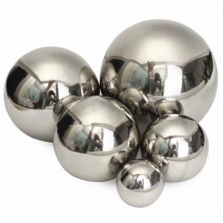 Bola decorativa prateada - efeito espelho - aço inoxidável