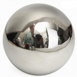 Bola decorativa prateada - efeito espelho - aço inoxidável