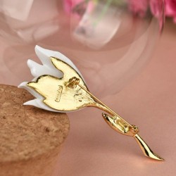 Tulipa branca - broche elegante